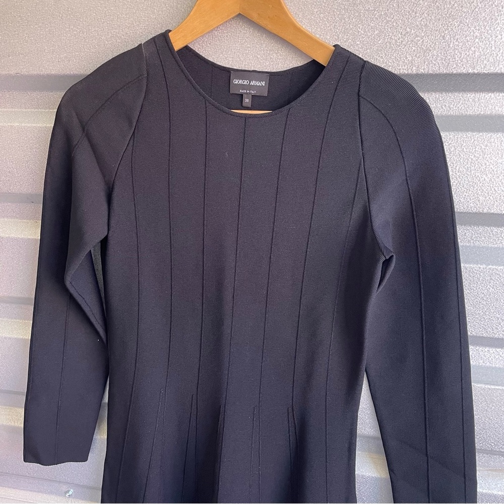Giorgio Armani Textured fit and flare long sleeve dress - Picture 2 of 5